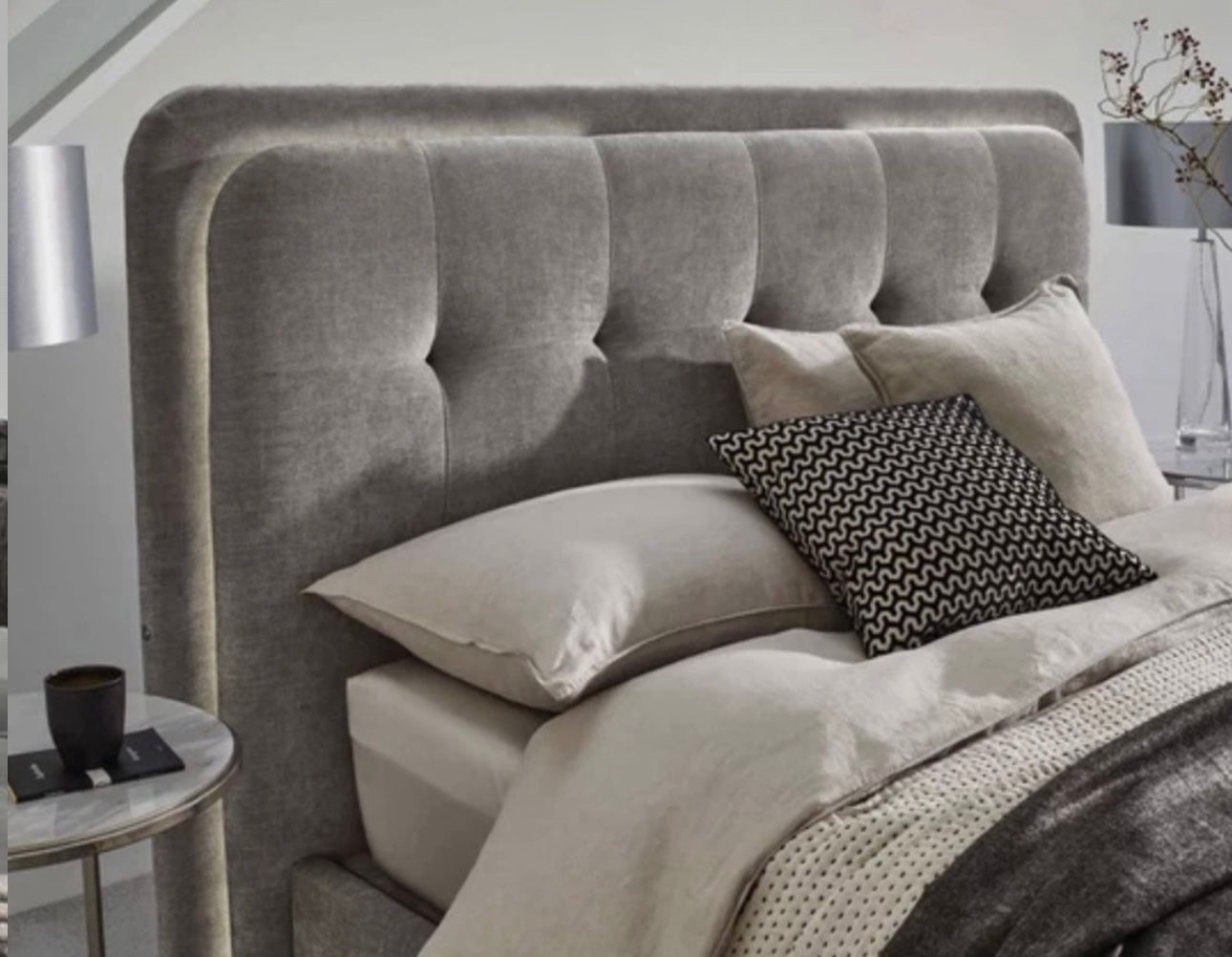 Super King Grey Ray LED End Lift Ottoman