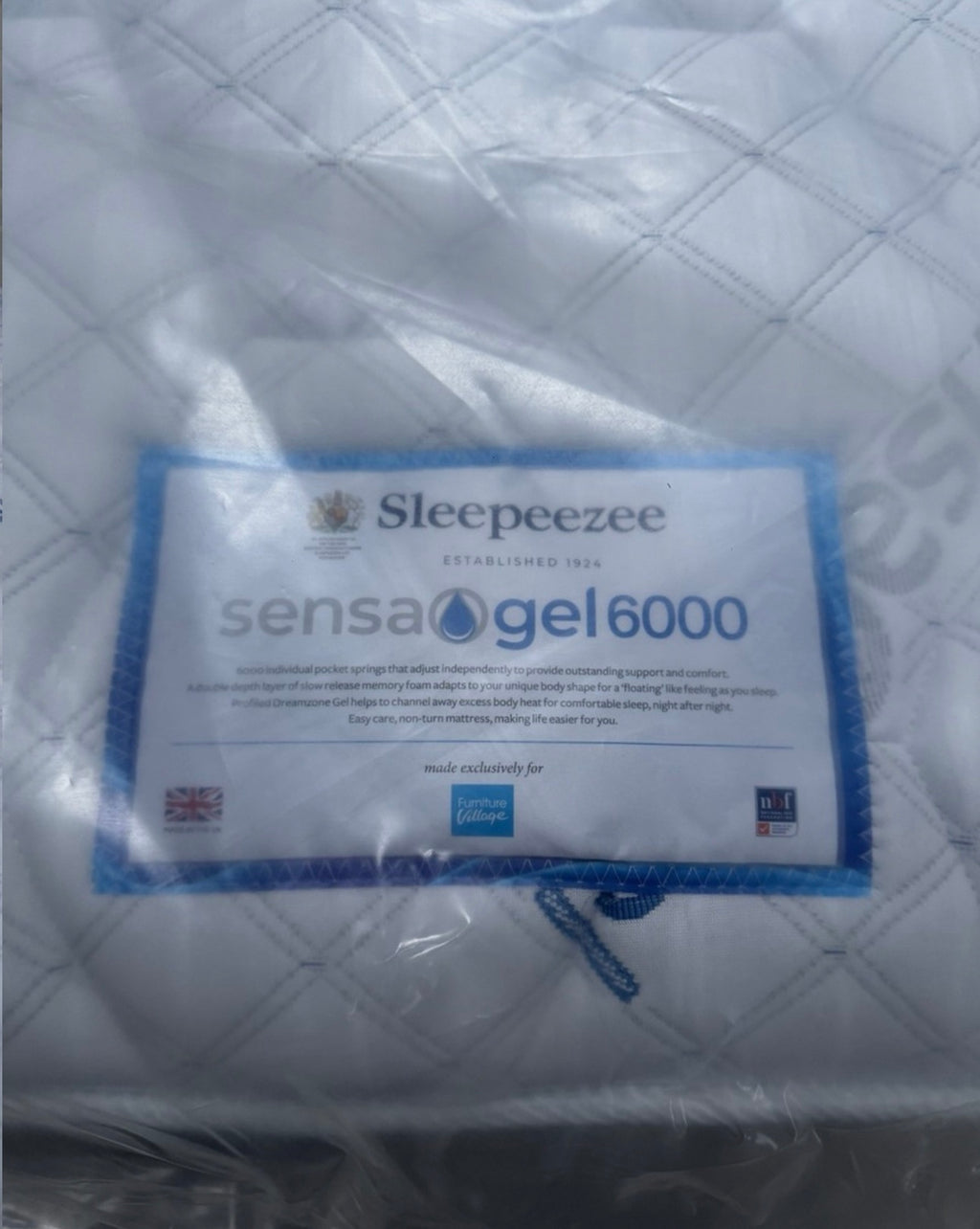 Sleepeezee SensaGel 6000 Pocket Pillowtop Med King Size Mattress / RRP £1999!