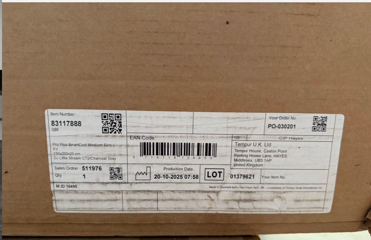 Brand New Tempur Pro Plus Smartcool Medium Firm King Size Mattress / RRP £1815