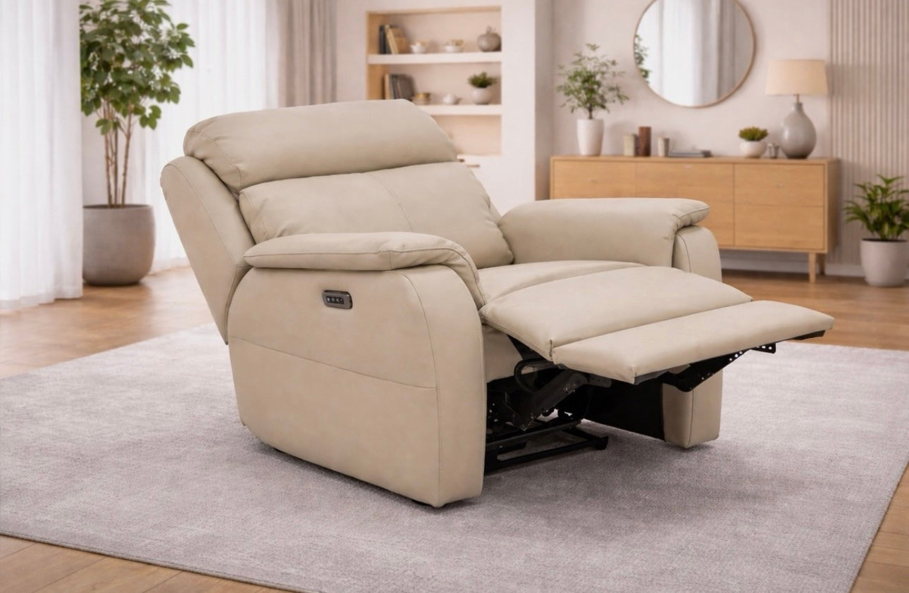Furniture Village - ‘Vito’ Power Recliner/Headrest/ Lumbar Chair x2 - RRP £2195