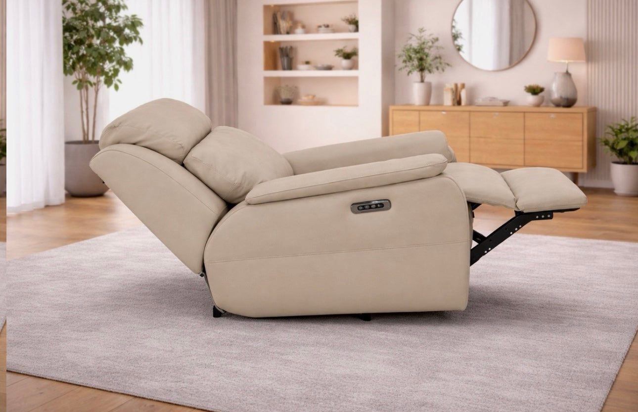 Furniture Village - ‘Vito’ Power Recliner/Headrest/ Lumbar Chair x2 - RRP £2195