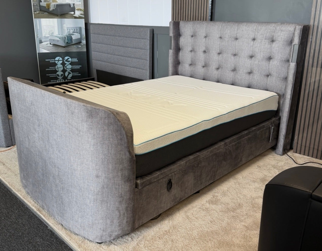 Dolby Atmos 'Sonic' Smart Electric End Lift Ottoman TV Bed - RRP £3399