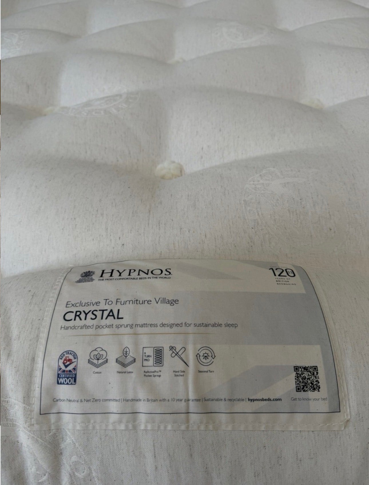 Furniture Village Hypnos Bespoke Crystal 6ft/Super King Mattress - RRP £3699