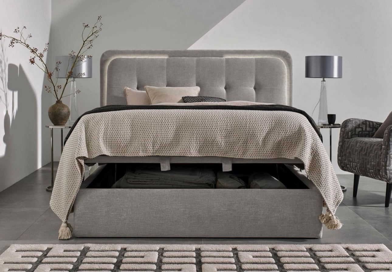 Super King Grey Ray LED End Lift Ottoman