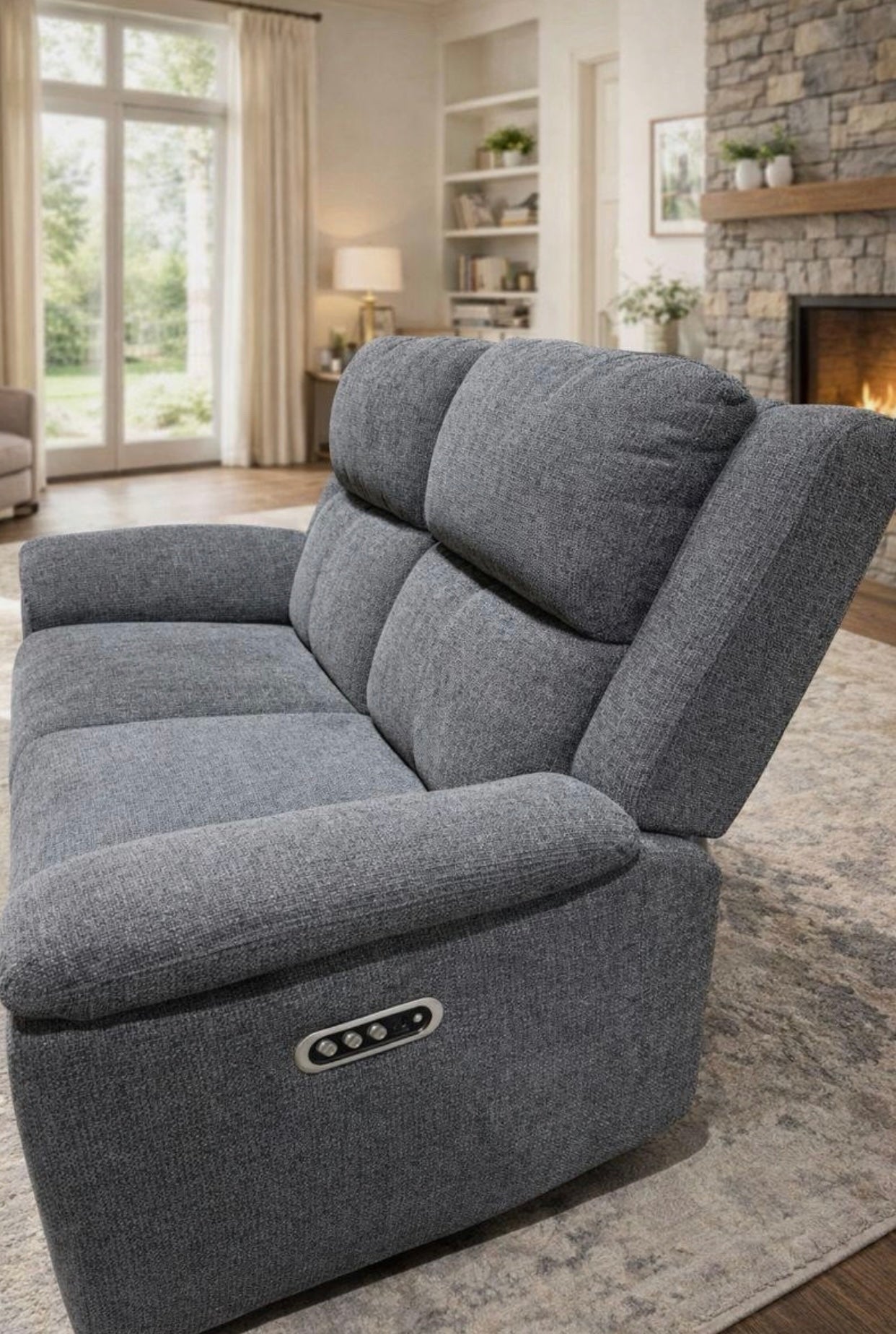 Nicoletti Vito Fabric 2 Seater Power Recliner Sofa