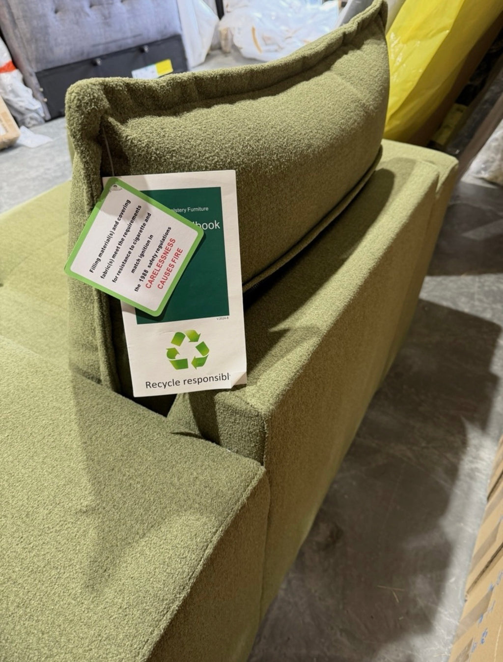 Furniture Village Goliath Green Fabric Armchair With Storage Draws - RRP £895