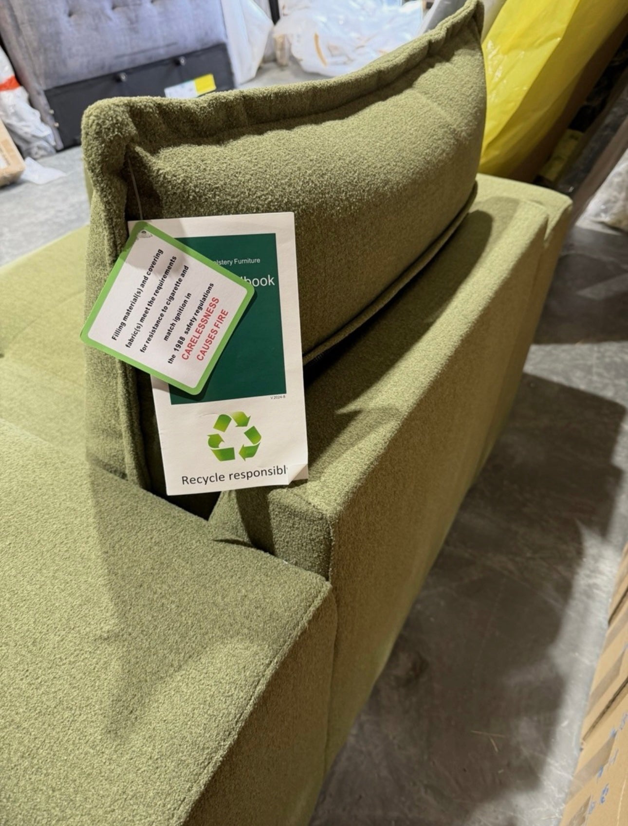 Furniture Village Goliath Green Fabric Armchair With Storage Draws - RRP £895