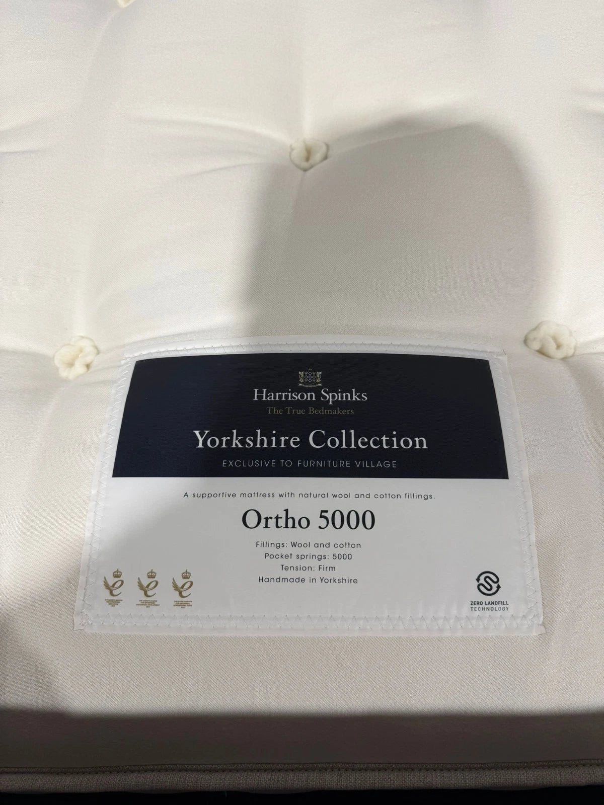 Double Harrison Spinks Ortho 5000 Mattress (Yorkshire Collection) RRP: £1849!