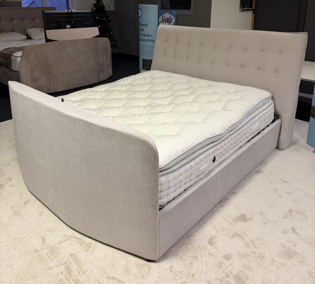 Furniture Village Super King Atom Grey TV Bed, 2.0 Dolby Audio System + USBs