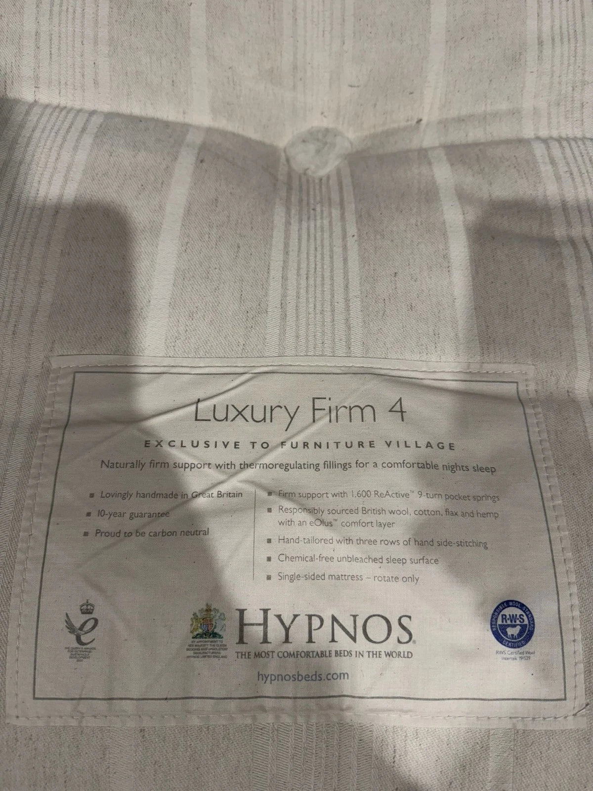 Super King Hypnos Luxury Firm 4 Mattress (Zip & Link) RRP: £2299